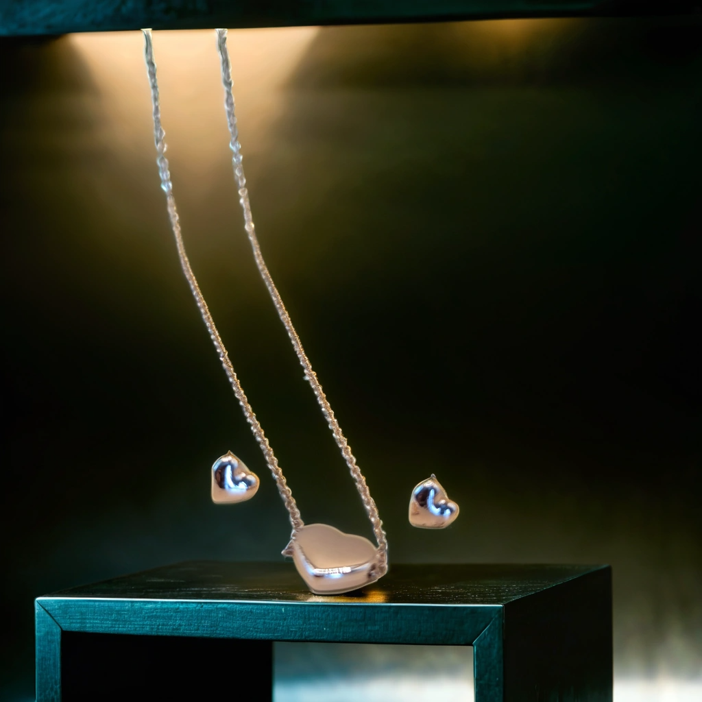 Rose-Colored Necklace & Earrings Set | Accsensory