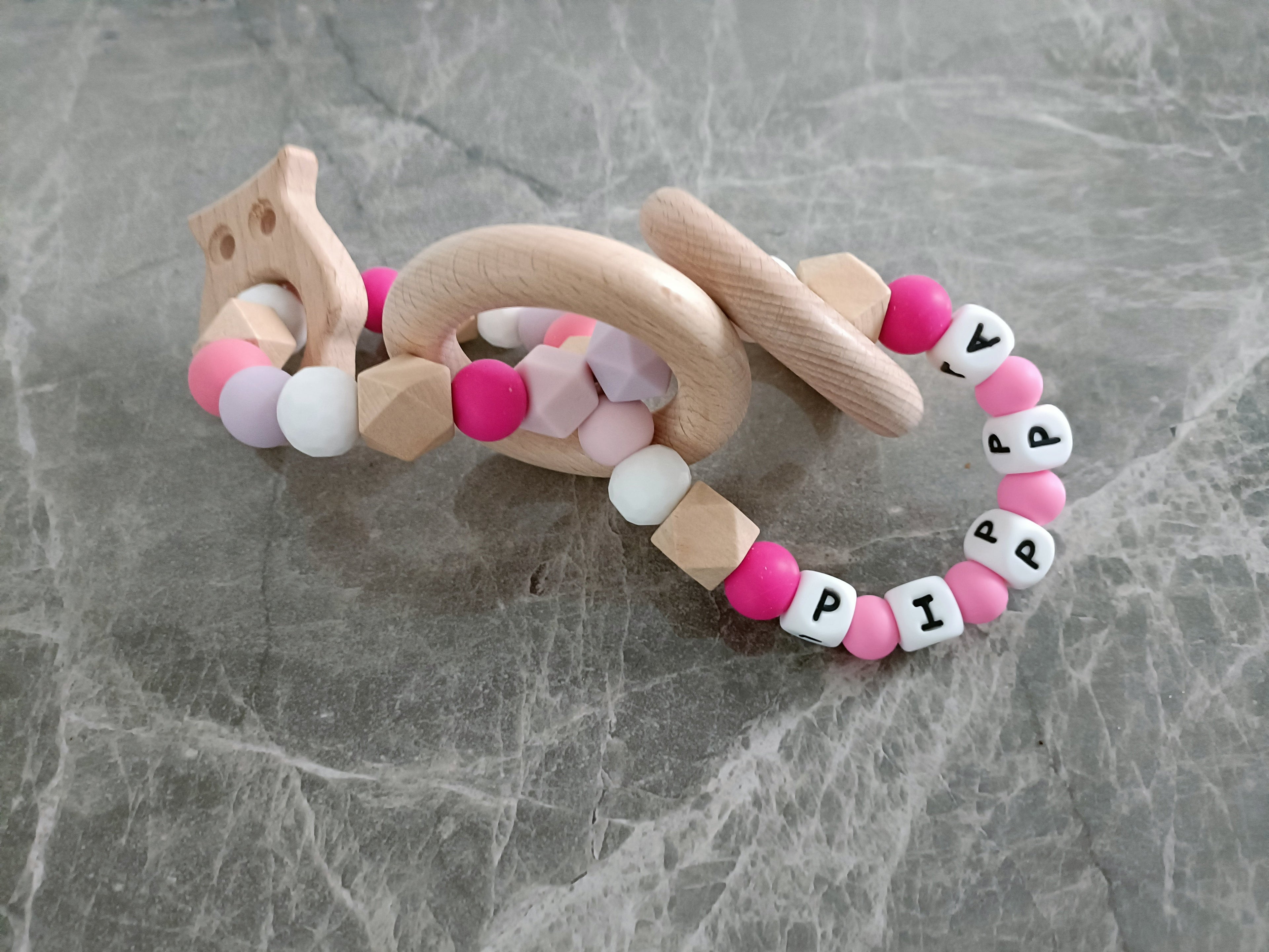 Sensory 3 Ring Rattle by Accsensory | Handmade Baby Toy