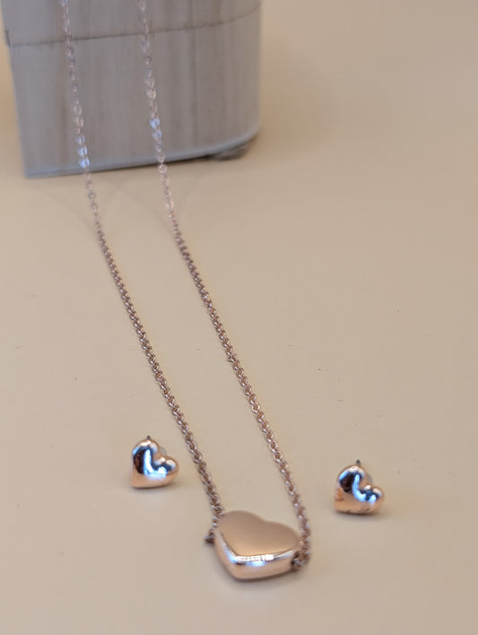 Rose-Colored Necklace & Earrings Set | Accsensory