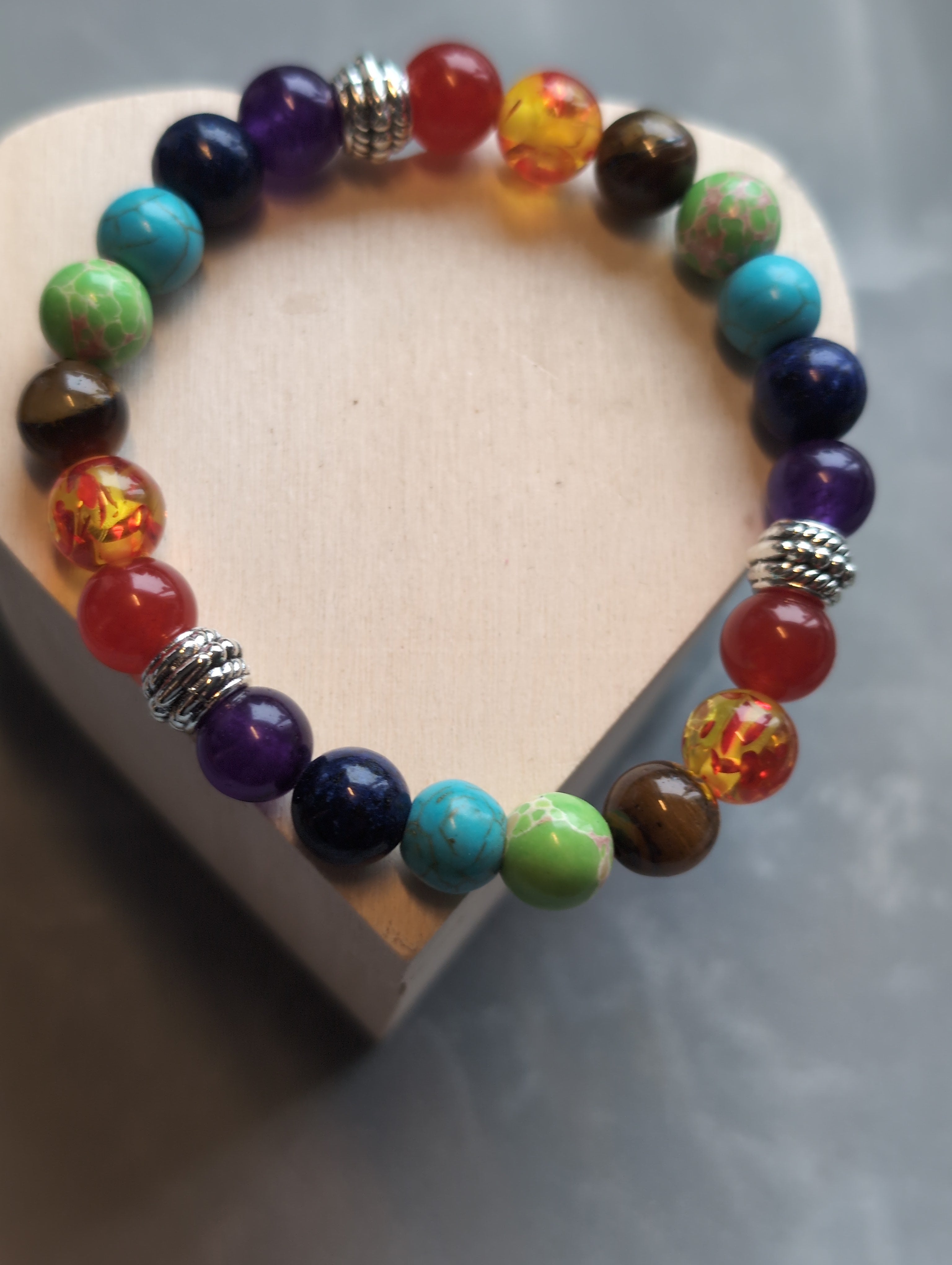 Rainbow Glass Beaded Bracelet - Trendy Jewelry | Accsensory
