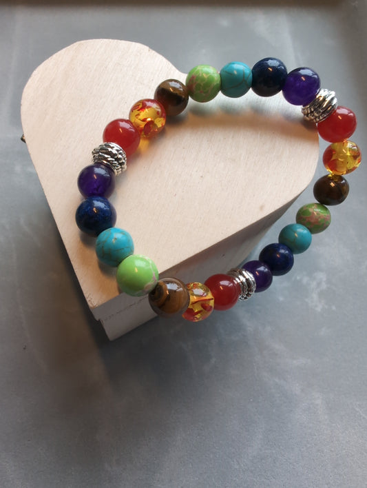 Rainbow Glass Beaded Bracelet - Trendy Jewelry | Accsensory